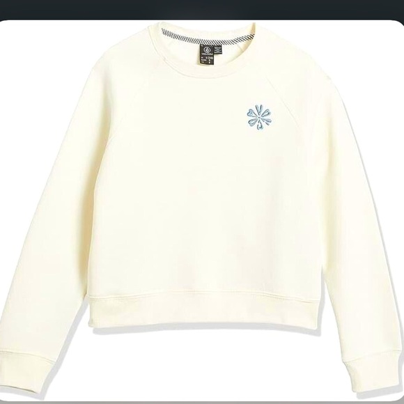 Cream Sweatshirt with Blue Floral Embroidery - Picture 2 of 6